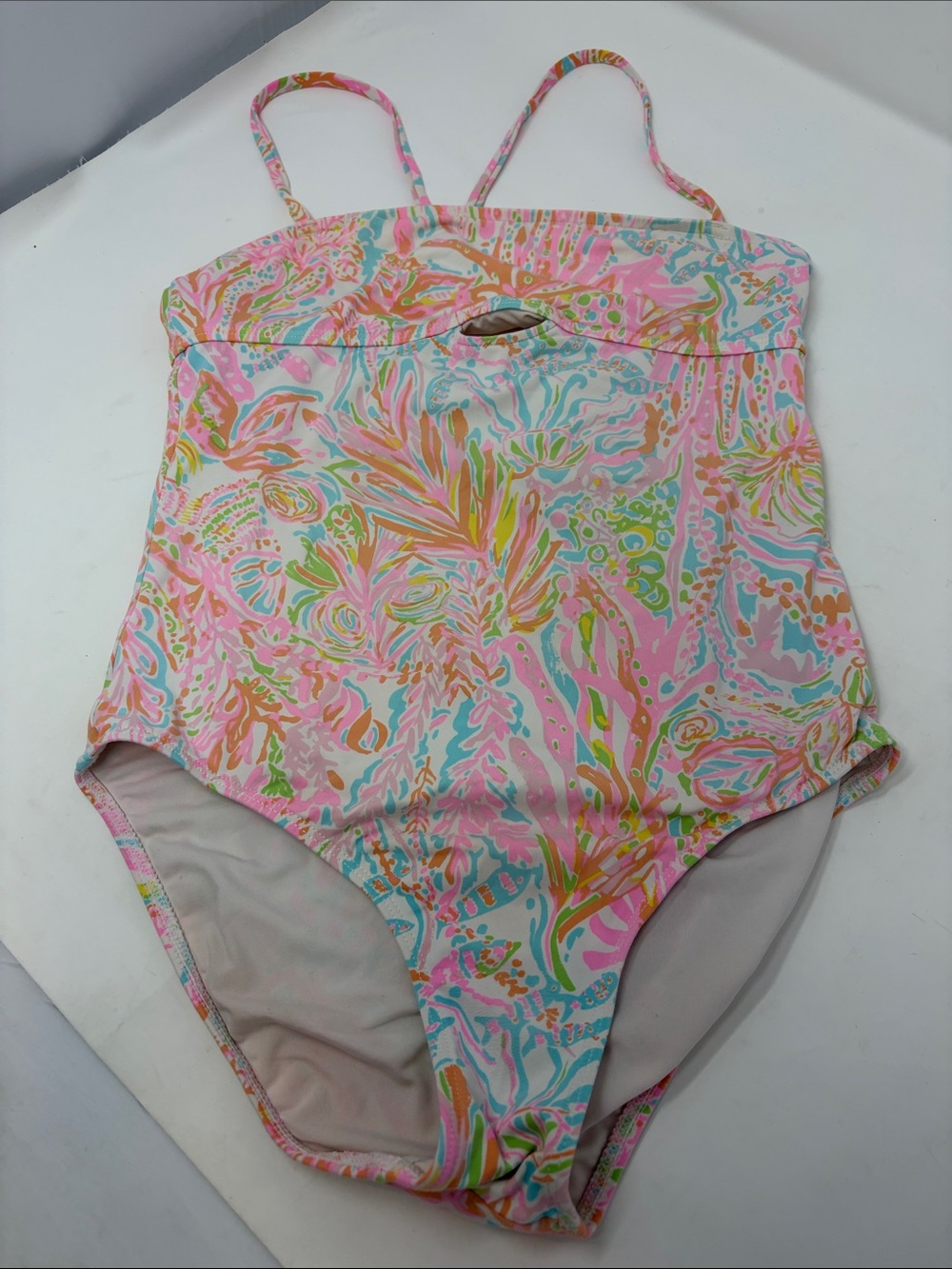Lilly Pulitzer Kids Pink Multicolor One-Piece Swimsuit Size 10